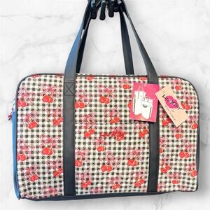 🍒 Betsey Johnson, Luv BETSEY Cherry Gingham Weekender Travel Bag🍒 NWT